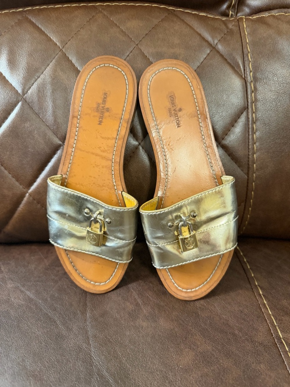 Louis Vuitton Lock It Slide Sandals - Picture 8 of 11